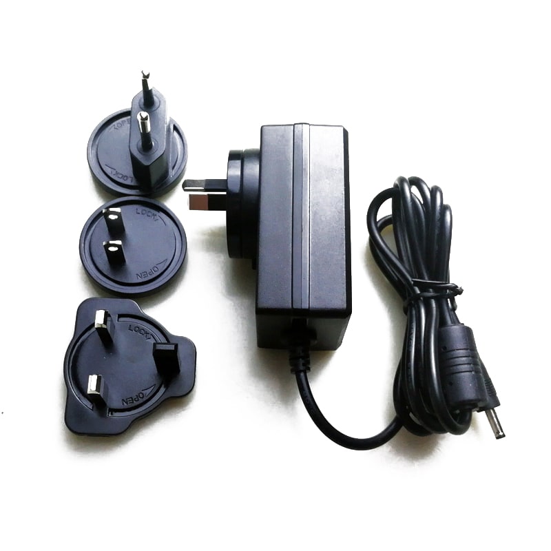 New products interchangeable plug Adapter EU/US/UK/AU/CN standard 24V 1a 30W power supply