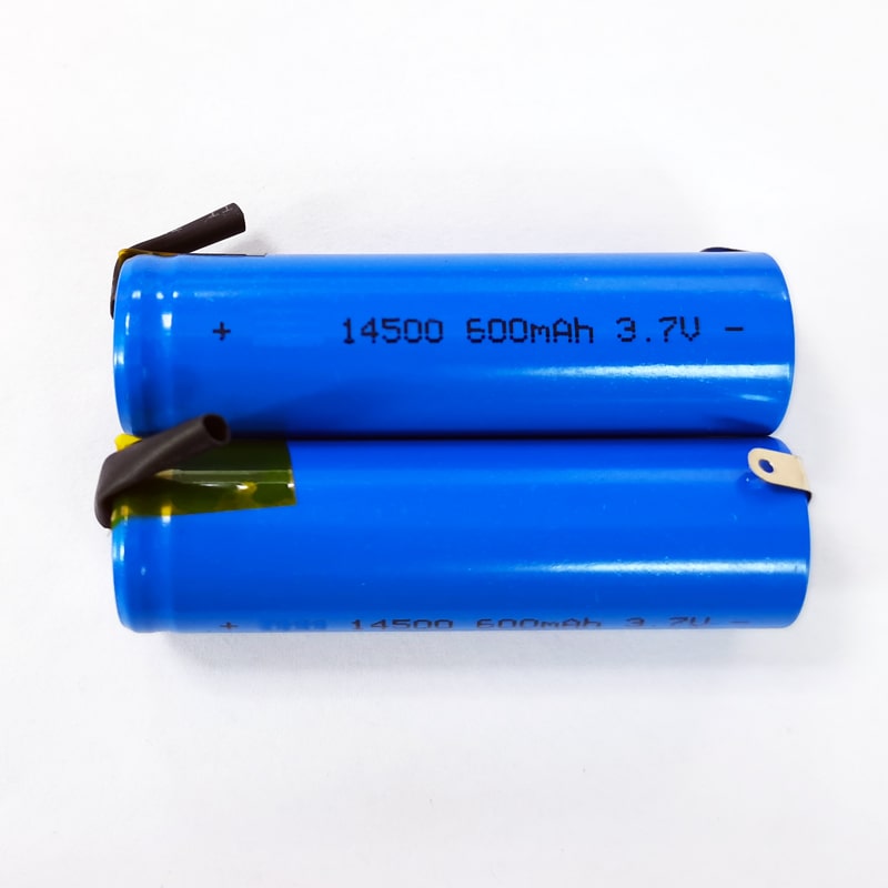 Tip Top 3.6V 3.7V 14500 800mAh rechargeable AA lithium ion Battery With soldering lugs
