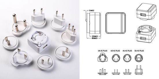 New products interchangeable plug Adapter EU/US/UK/AU/KC/RSA/CN/PSE/BRA standard 9V 0.5a 6W power supply
