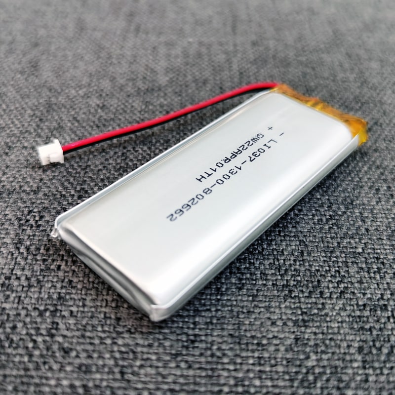 1S 802662 3.6V 3.7V 1300mAh rechargeable lithium polymer battery pack with BMS For medical equipment