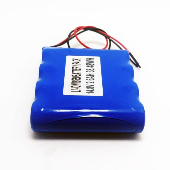 4S1P 12V 14.4V 14.8V 18650 2600mAh rechargeable lithium ion battery pack with PCM and connectors