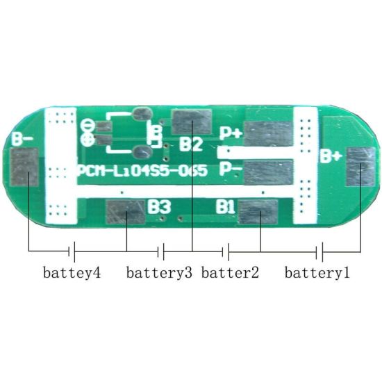 3s~4s 4A PCM BMS for 14.8V Li-ion/Lithium/ Li-Polymer 12V LiFePO4 Battery Pack Size L41*W13*T3.5mm (PCM-Li04S5-065)