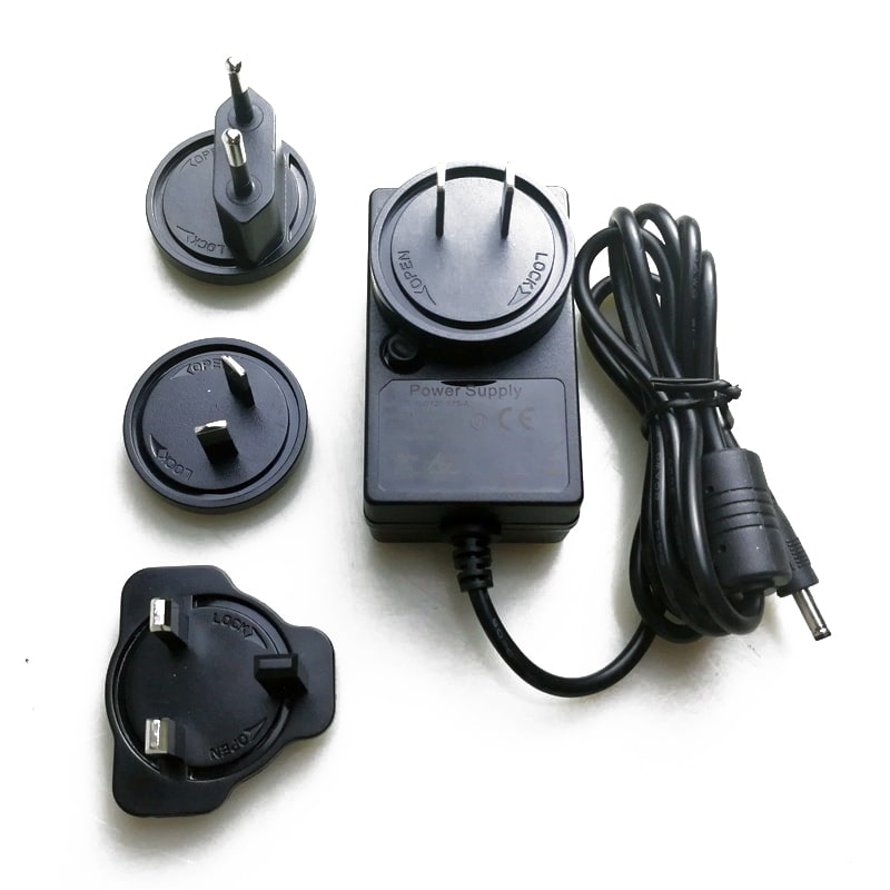 New products interchangeable plug Adapter EU/US/UK/AU/CN standard 18V 1a 30W power supply