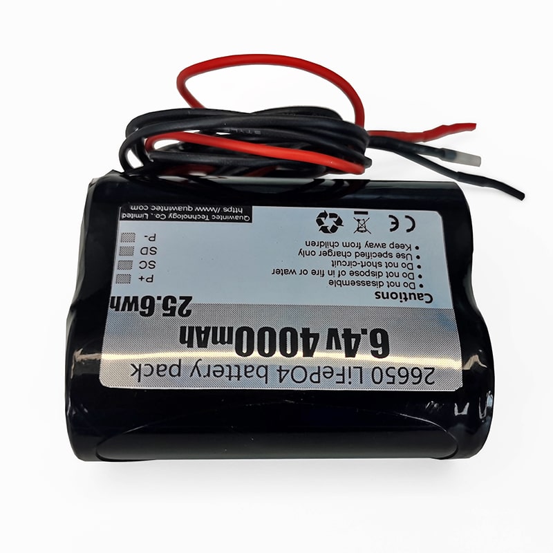 2S1P 26650 6V 6.4V 4000mAh rechargeable LiFePO4 battery pack With I2C Communication protocol