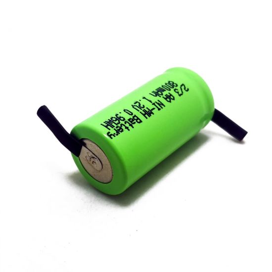 1.2V 2/3AA NiMH Rechargeable Battery with Soldering Lugs (800mAh)