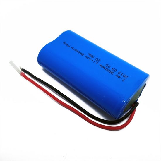 2S1P 7.2V 7.4V 18650 3500mAh rechargeable lithium ion battery pack with PCM and connector